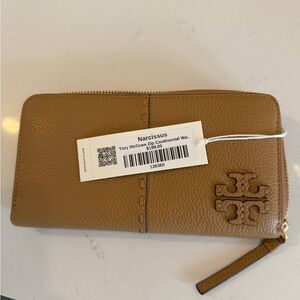 Tory Burch Brown Zip Wallet